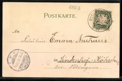 Lithographie Rothenburg o. T., Stadtmauer, Türme, Stöberleinsturm