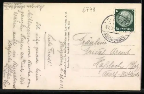 AK Gleiszellen-Gleishorbach /Pfalz, Flugzeugaufnahme, Weinberge, Ortsansicht