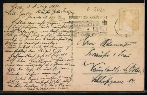 AK Erfurt, Anger, Strassenpartie mit Kirche