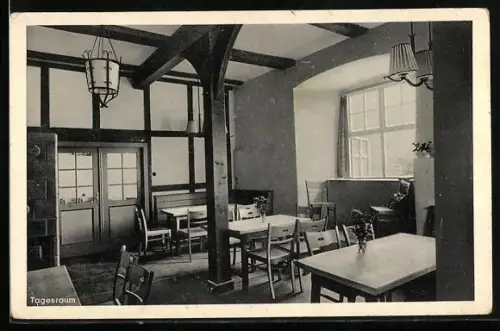 AK Lemgo /Lippe, Kreisjugendherberge Burg Sternberg, Tagesraum