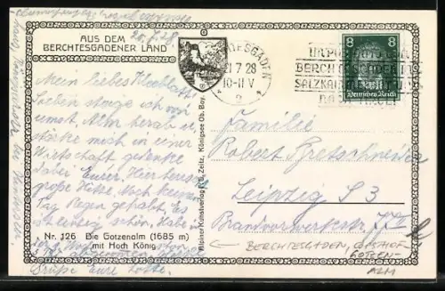 AK Berchtesgaden, Gasthof Gotzenalm mit Hoch König