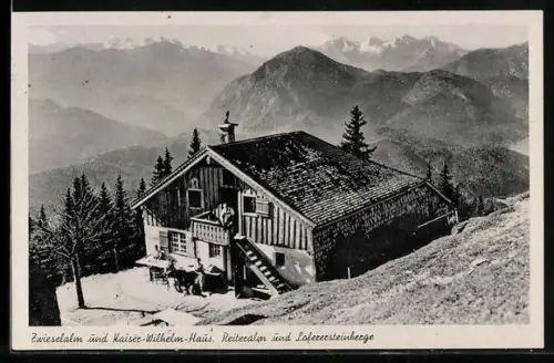 AK Bad Reichenhall, Gasthof Zwieselalm und Kaiser-Wilhelm-Haus, Reiteralm und Loferer Steinberge