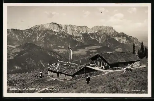 AK Berchtesgaden, Gasthof Oberahornnalm mit Untersberg