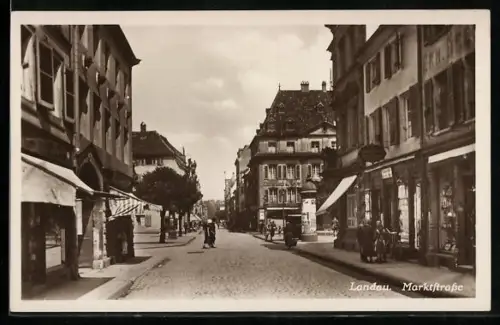 AK Landau /Pfalz, Marktstrasse mit Geschäften