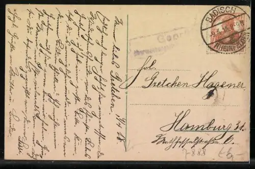 AK Rheinfelden, Partie am Rhein mit Insel