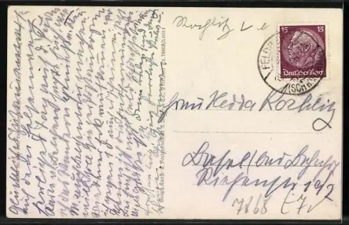 AK Todtnauberg, Ortsansicht aus der Luft