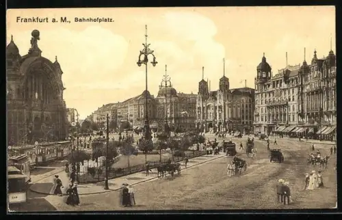 AK Frankfurt a. M., Bahnhofplatz