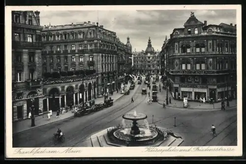 AK Frankfurt am Main, Kaiserplatz und Friedensstrasse