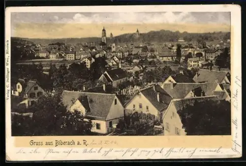 AK Biberach a. R., Stadtansicht mit Kirche