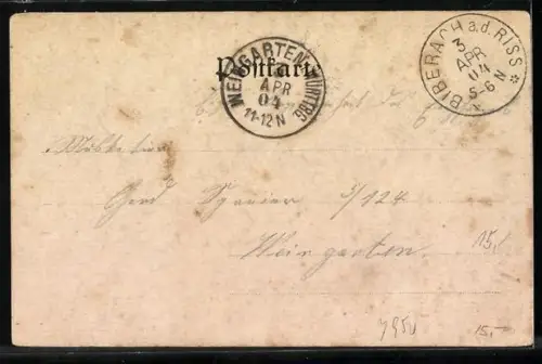 AK Biberach a. R., Stadtansicht mit Kirche