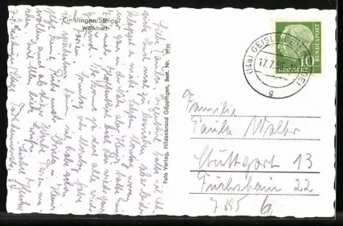 AK Geislingen /Steige, Stadtansicht mit Wölkbad