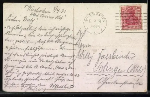 AK Wiesbaden-Sonnenberg, Ortsansicht mit Burgruine