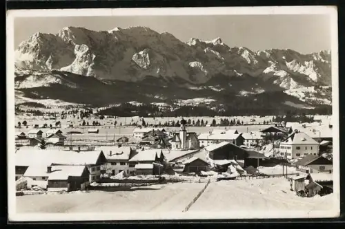 AK Wallgau, Wetterstein, Winterlandschaft
