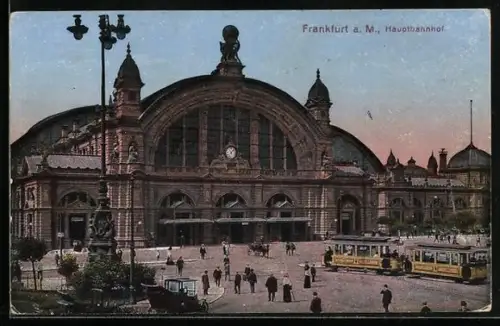 AK Frankfurt a. M., Hauptbahnhof, Strassenbahn