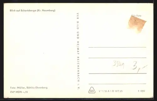 AK Eckartsberga /Naumburg, Blick auf Stadt und Burgruine