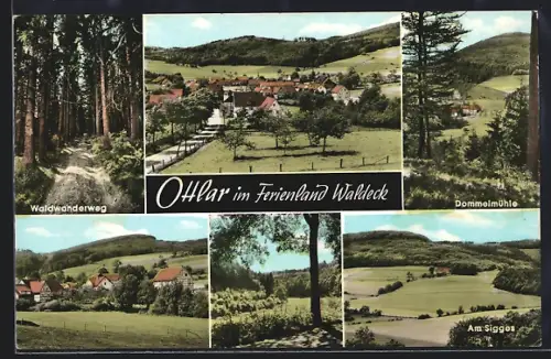 AK Ottlar /Waldeck, Waldwanderweg, Dommelmühle, Am Sigges