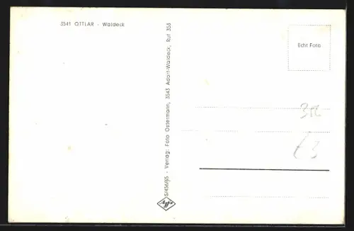 AK Ottlar /Waldeck, Waldwanderweg, Dommelmühle, Am Sigges