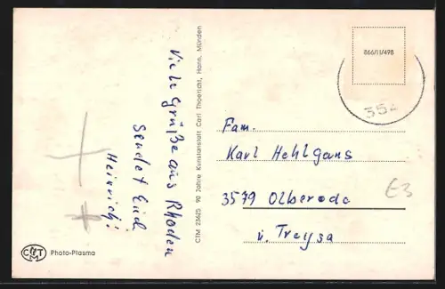 AK Rhoden /Waldeck, Ortsansicht, Kirche, historische Gebäude