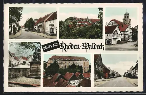 AK Rhoden /Waldeck, Ortsansichten, Kirche, Schloss