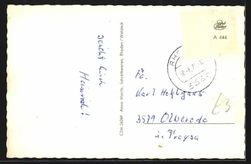 AK Rhoden /Waldeck, Ortsansichten, Kirche, Schloss