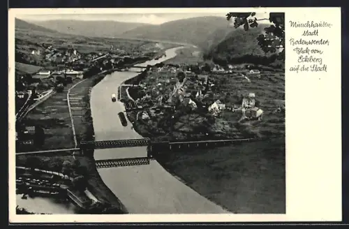 AK Bodenwerder, Blick vom Eckberg auf die Stadt