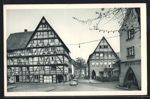 AK Soest, Ansicht vom Freiligrath-Haus, Fachwerkhäuser