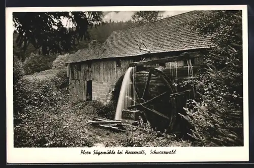 AK Herrenalb Schwarzwald, Plotz Sägemühle, Wasserrad