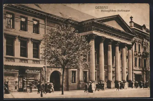 AK Dessau, Herzogliches Hoftheater, stempel