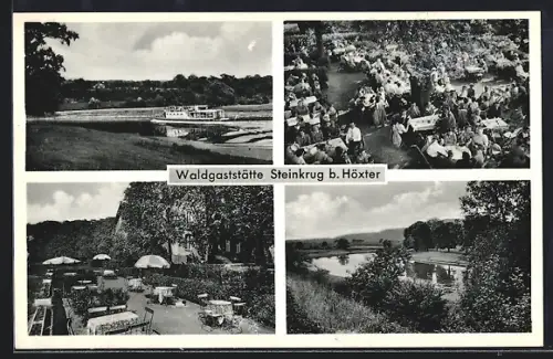 AK Höxter, Waldgaststätte Steinkrug, Gasthaus Steinkrug, Bes. W. Tappe, Weseransicht