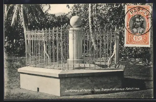 AK Tahiti, In Memory of Captain Cook, Transit of Venus