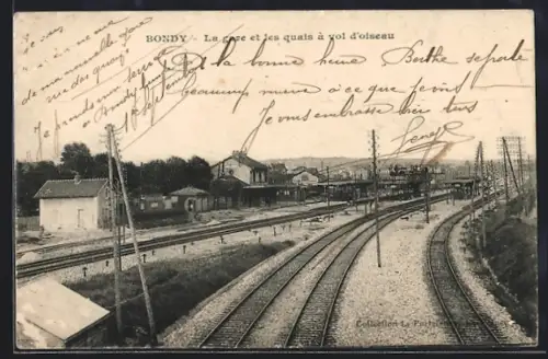 AK Bondy, La gare et les quais a vol d`oiseau