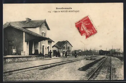 AK Boucé-Montaigu /Bourbonnais, La Gare, Bahnhof