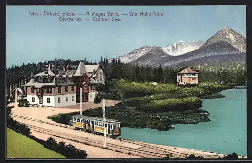AK Strbské pleso /Tatry, A Magas Tatra, Csorbai-tó, Bergbahn