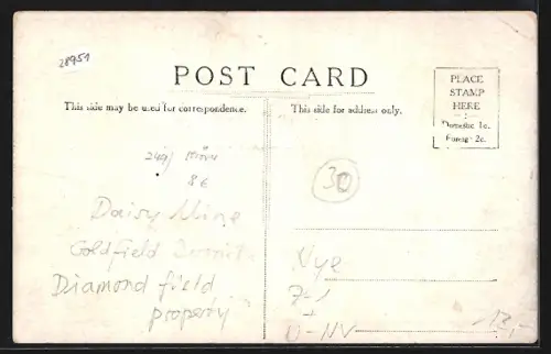 AK Diamondfield, NV, Daisy Mine, Bergbau