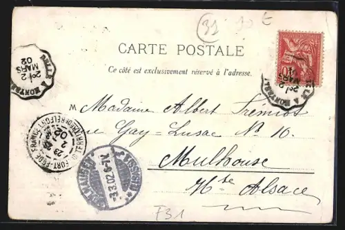 Lithographie Toulouse, Rue Alsace-Lorraine, Vue generale