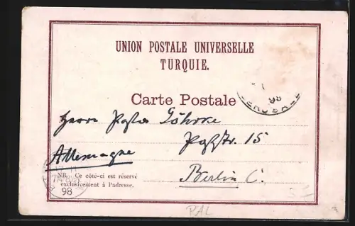 Lithographie Jerusalem, Garten Gethsemane, Grabeskirche von hinten gesehen um 1900