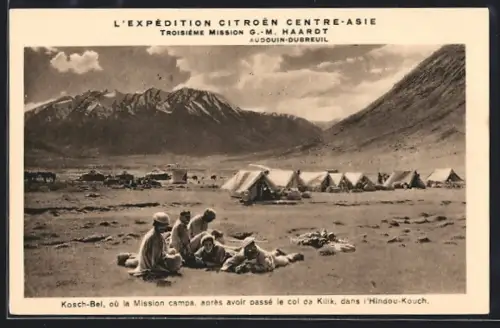 AK Kosch-Bel, L`Expédition Citroen Centre-Asie, Où la Mission campa après avoir passée le col de Kilik