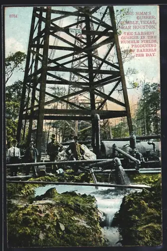 AK Houston, TX, The Simms Gusher, Erdölförderung