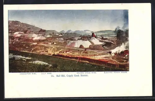 AK Bull Hill, CO, Cripple Creek District, Bergbau