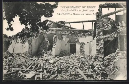 AK Lambesc, Tremblement de Terre 1909, Erdbeben, Ruines