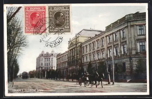 AK Osijek i Subbeni Stol, Strassenpartie mit Strassenbahn