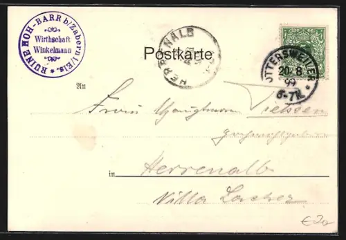 AK Hohbarr b. Zabern, Ruine, Tor, Felsen