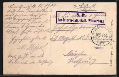 AK Weiler, Totalansicht von einer Anhöhe aus, Weinstöcke im Vordergrund am Hang