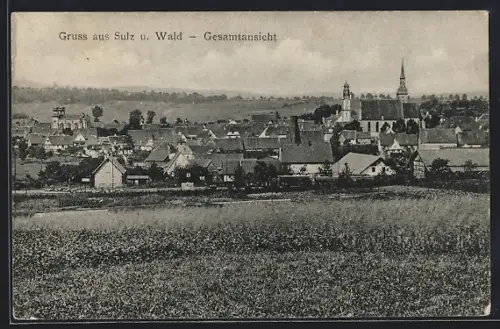 AK Sulz u. Wald, Gesamtansicht mit Kirche