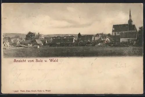 AK Sulz u. Wald, Teilansicht mit Kirche