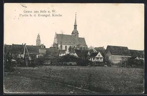 AK Sulz u. W., Partie b. d. Evangel. Kirche