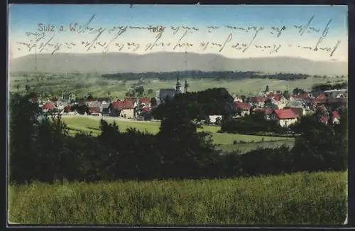 AK Sulz u. W., Panorama mit Kirche