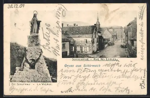 AK Schirmeck, La Vierge, Rue des Ecoles