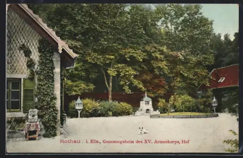 AK Rothau i. Els., Genesungsheim des XV. Armeekorps, Hof