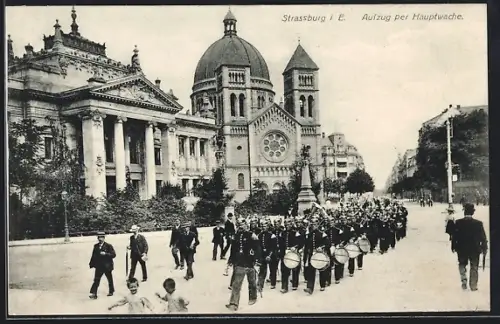 AK Strassburg i. E., Aufzug per Hauptwache